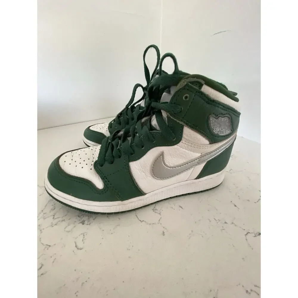 Nike Air Jordan 1 Retro OG High Gorge Green/White Sneaker Shoes Boys Youth Sz‎ 4